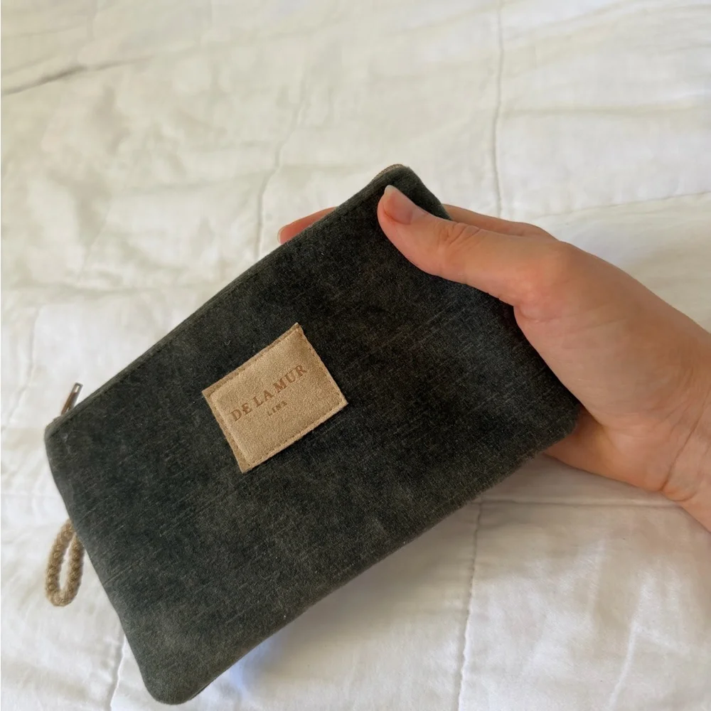 Dark Green Canvas Zip Pouch